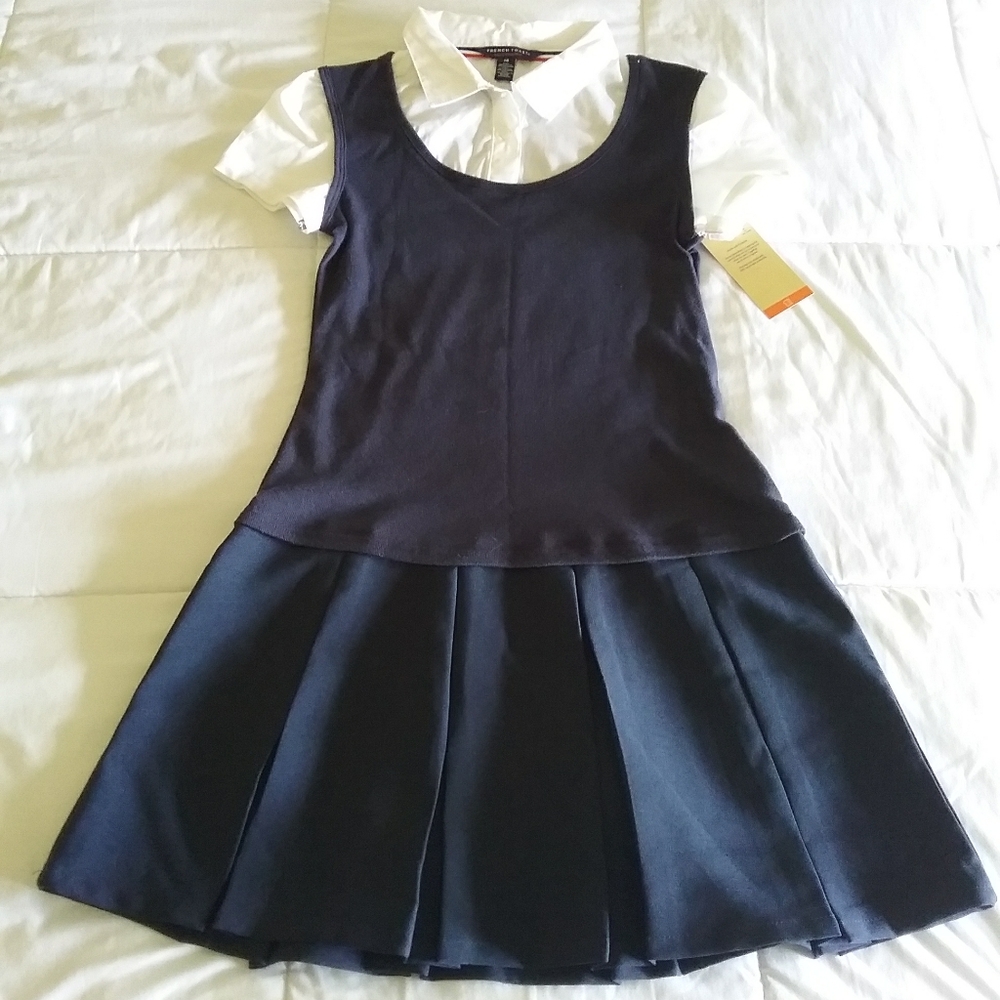 French Toast Pleat 2-fer Dress